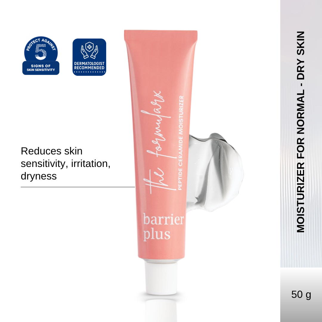 The Formularx Barrier Plus Peptide Ceramide Moisturizer to reduce skin sensitivity, irritation, and dryness