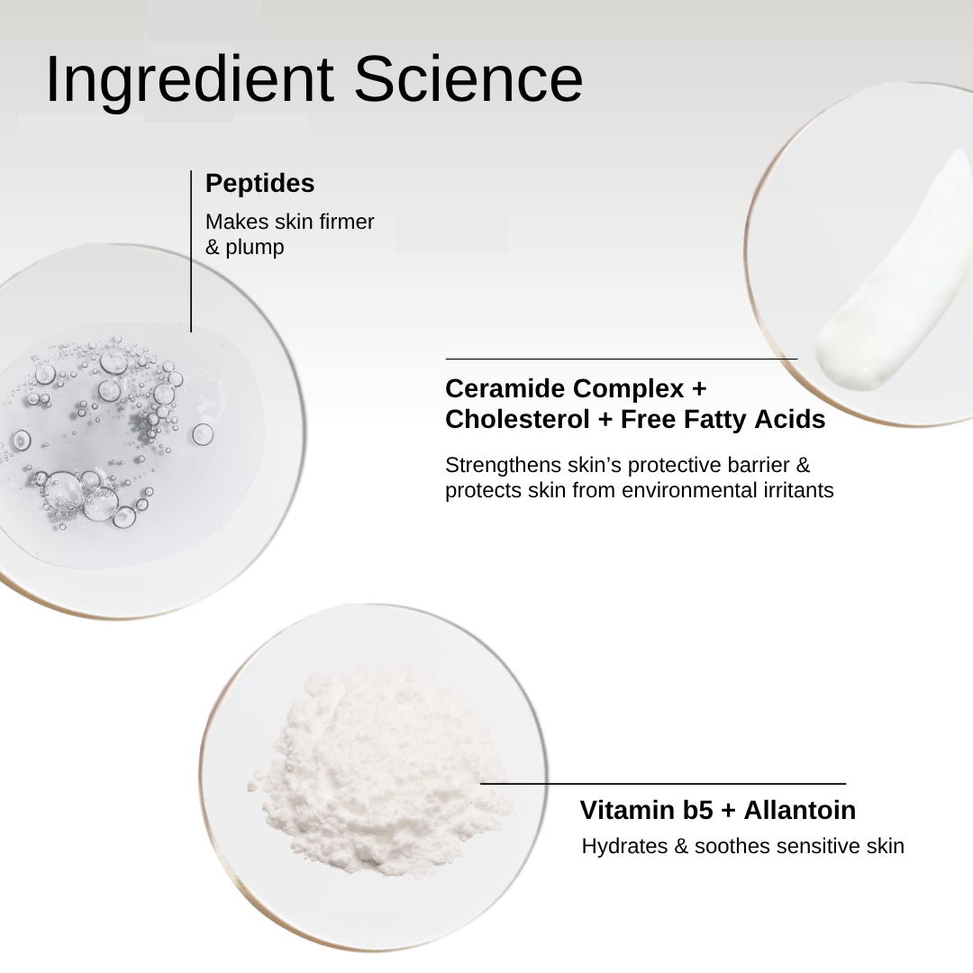 The Formularx Barrier Plus Peptide Ceramide Moisturizer with hyaluronic acid, peptides, ceramides