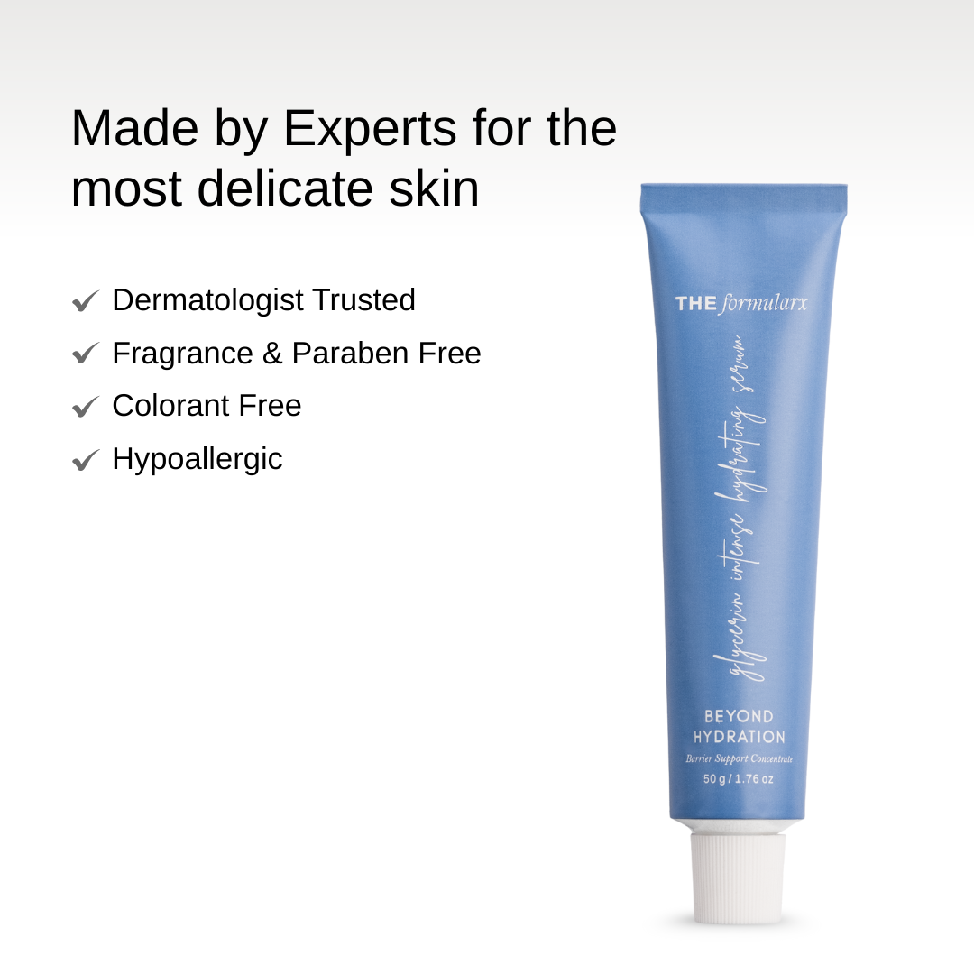 The Formularx Beyond Hydration Glycerin Intense Hydrating Serum with ceramides made by scientists and trusted by dermatologists for sensitive skin