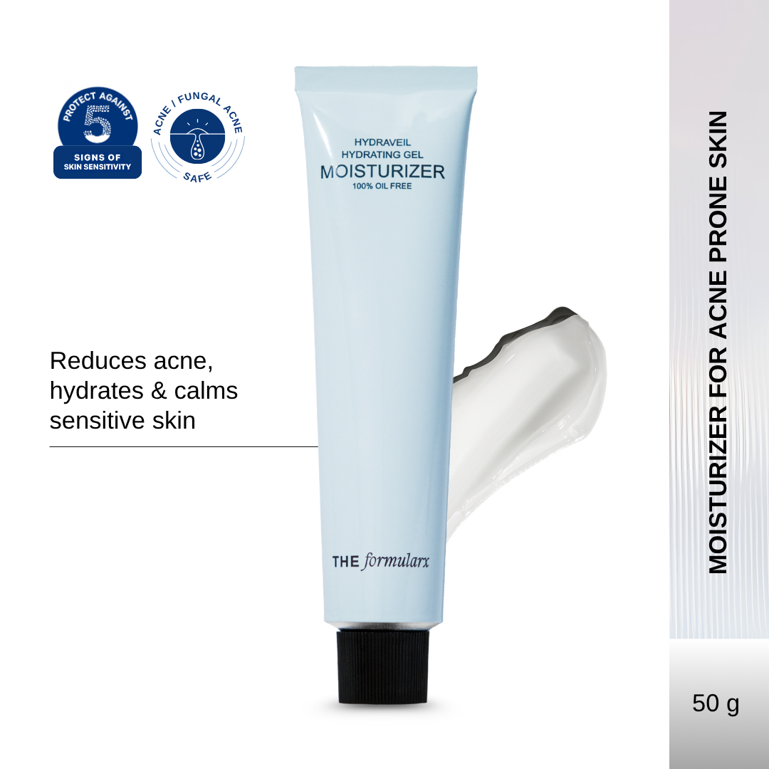 The Formularx Hydraveil Hydrating Ceramide Gel Moisturizer for oily acne prone and fungal acne prone skin