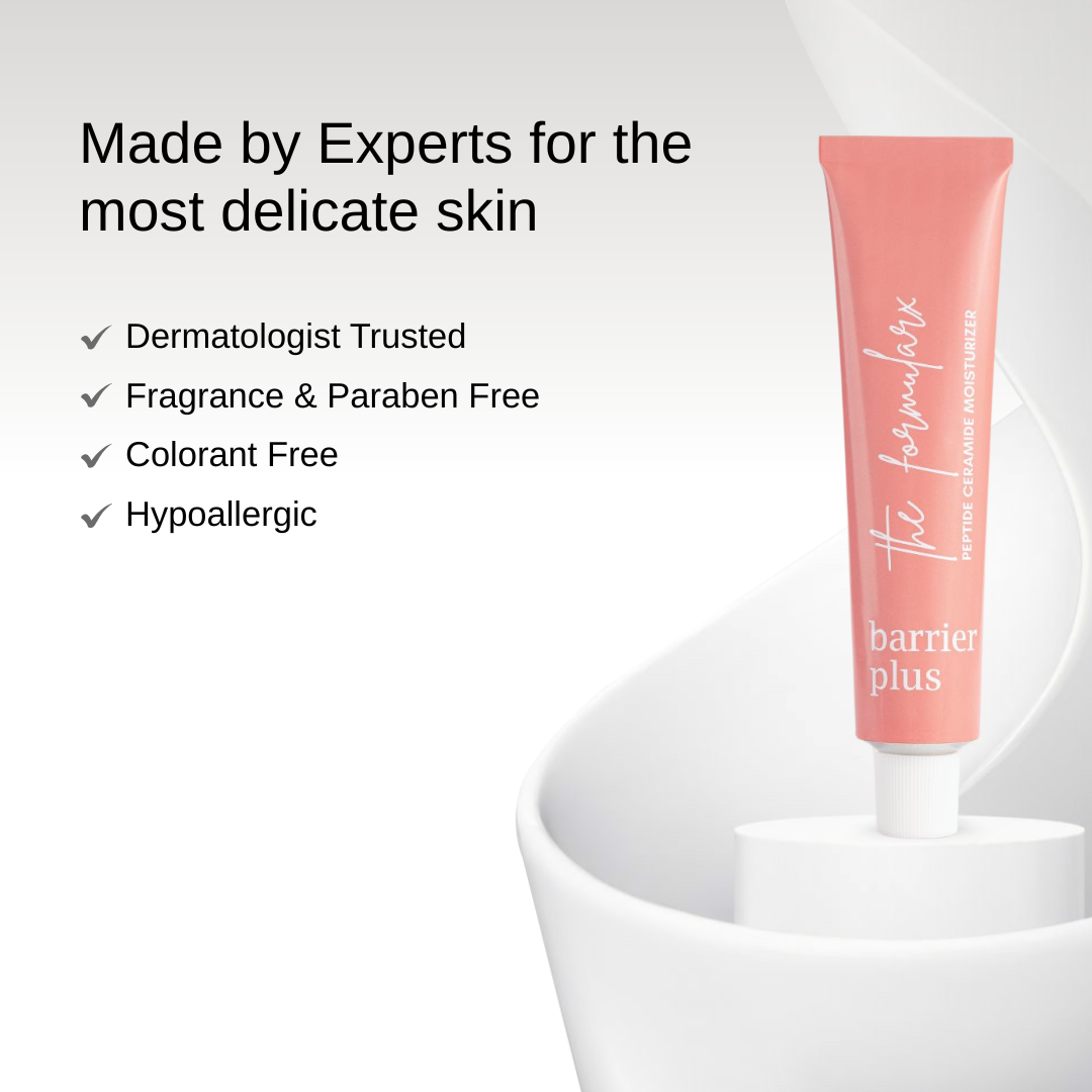 The Formularx barrier plus peptide ceramide moisturizer made by scientists, trusted by dermatologists for sensitive skin