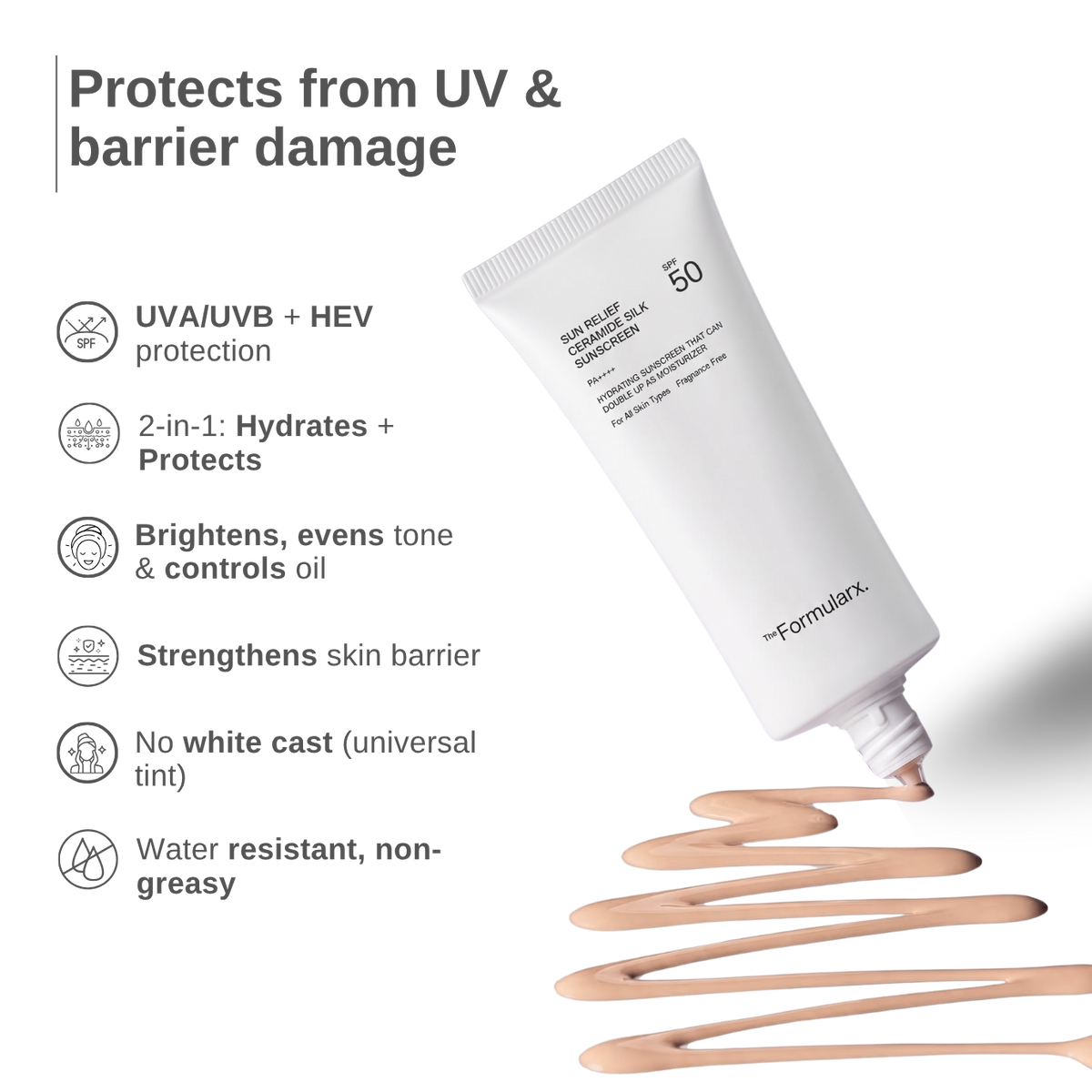 Sun Relief Ceramide Silk Hydrating Sunscreen SPF 50 / PA ++++
