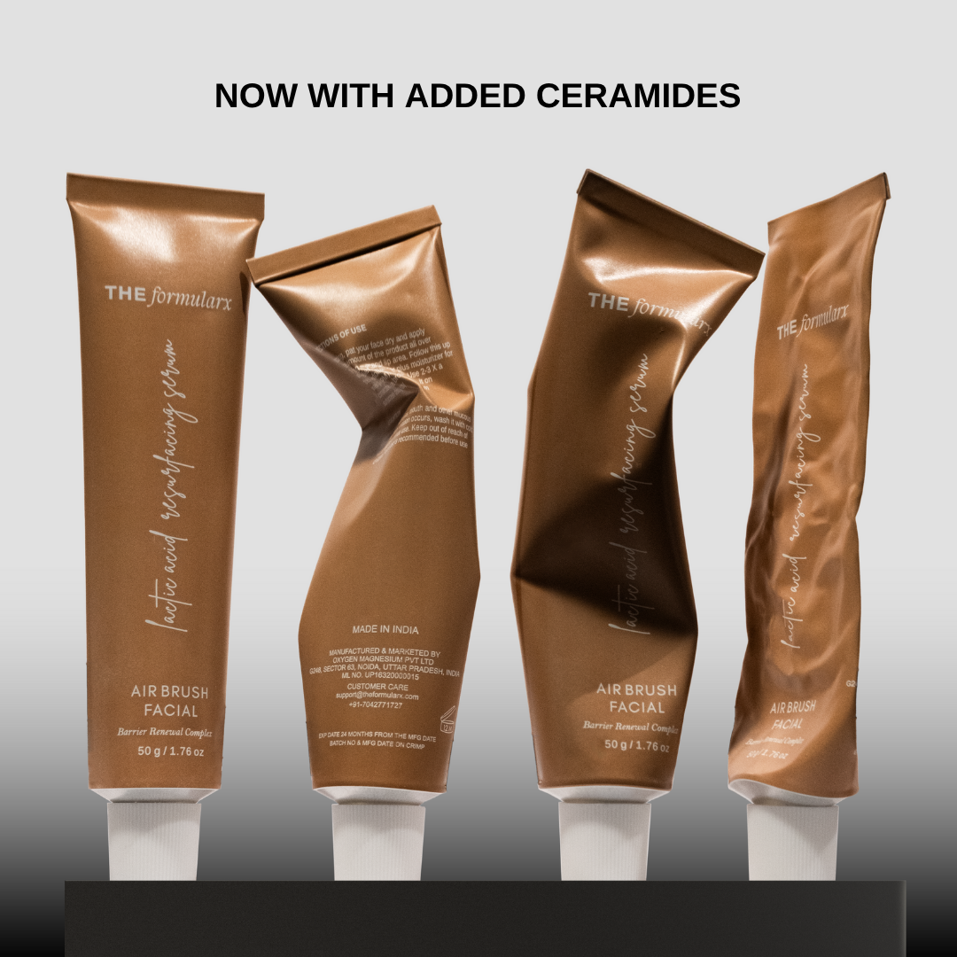 The Formularx Air Brush Facial Lactic acid Exfoliating Serum with ceramides For Tan Removal, Brightening & Glow 