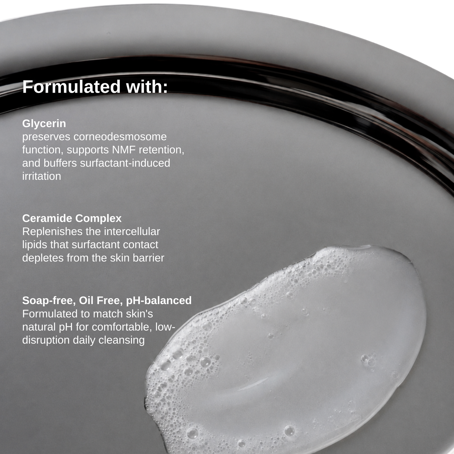The Formularx Barrier Comfort Gentle Ceramide Cleanser with glycerin, and ceramide complex