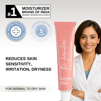 The Formularx Barrier Plus Peptide Ceramide Moisturizer dermatologist recommended skincare for dry, irritated, sensitive skin