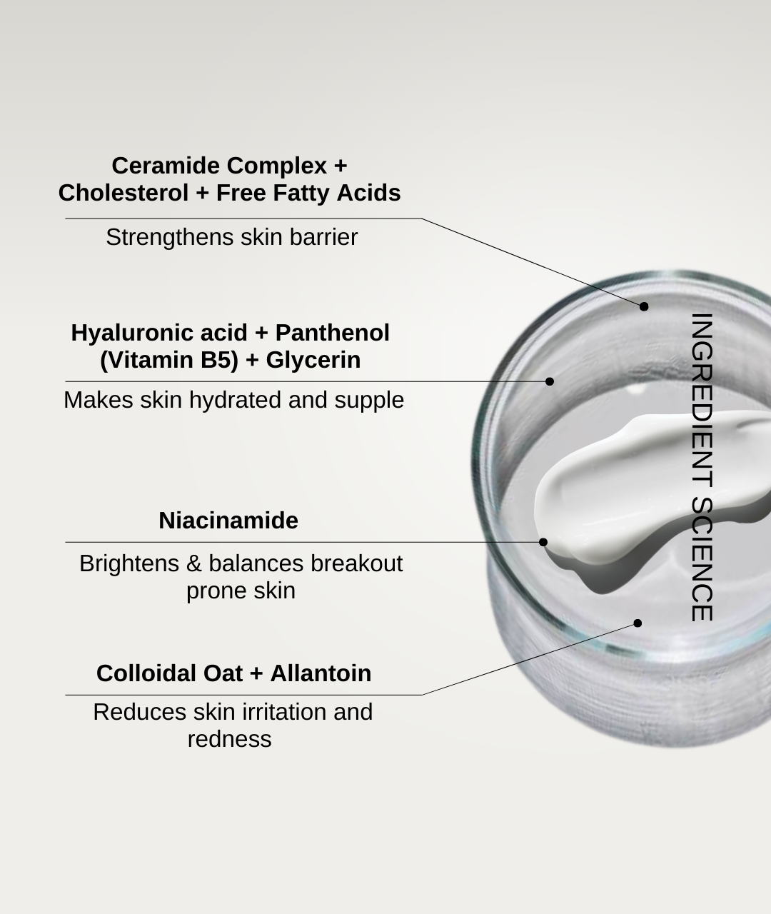 The Formularx Barrier Relief Lightweight Ceramide Moisturizer ingredients