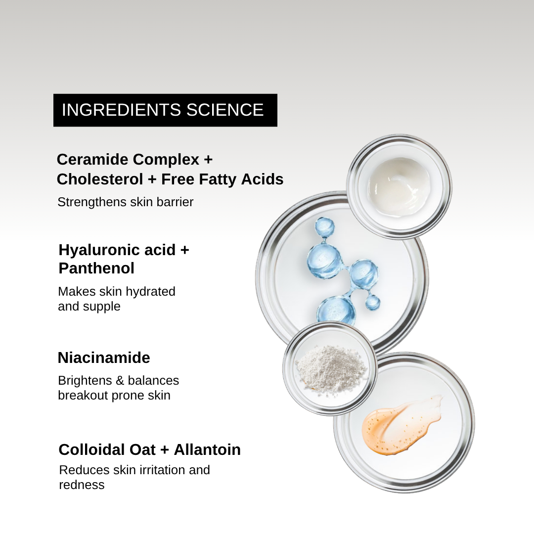 The Formularx Barrier Relief Lightweight Ceramide Moisturizer with Niacinamide, and hyaluronic acid
