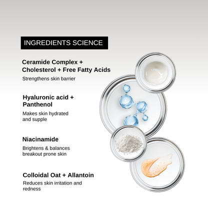 The Formularx Barrier Relief Lightweight Ceramide Moisturizer with Niacinamide, and hyaluronic acid