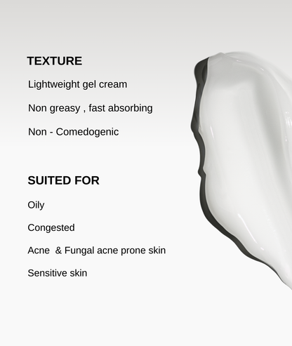 The Formularx Hydra veil acne & fungal acne safe oil free barrier care moisturizer texture