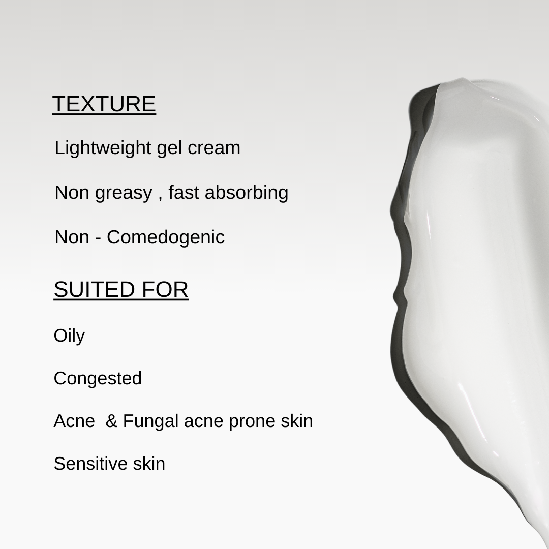 The Formularx Hydra veil acne & fungal acne safe oil free barrier care moisturizer with ectoin and ceramide texture