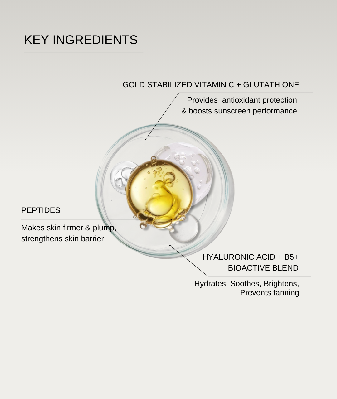 The Formularx Hydrashield Vitamin C + Peptide Watery Gel Sunscreen SPF50 PA++++ ingredients