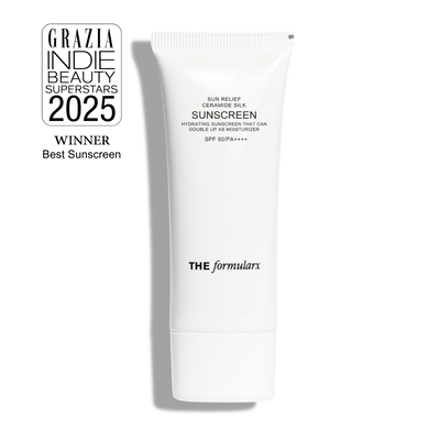 The Formularx Sun Relief Ceramide Silk Sunscreen SPF50 PA++++ for all skin types including sensitive skin