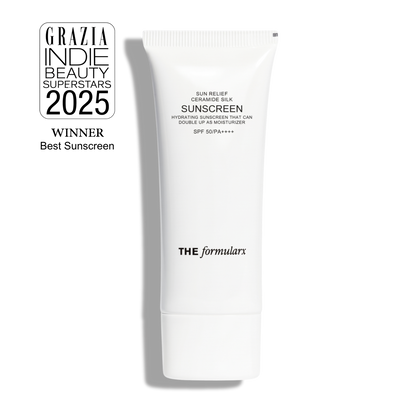 The Formularx Sun Relief Ceramide Silk Sunscreen SPF50 PA++++ for all skin types including sensitive skin