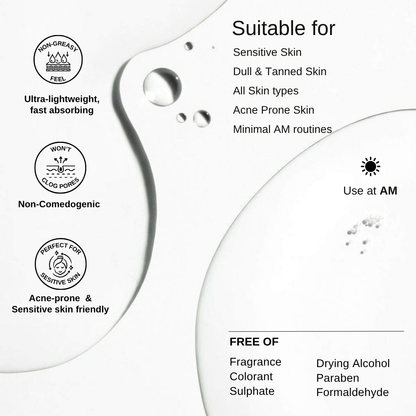The Formularx Sun Relief Ceramide Silk Sunscreen SPF50 PA++++ non-comedogenic, no white cast