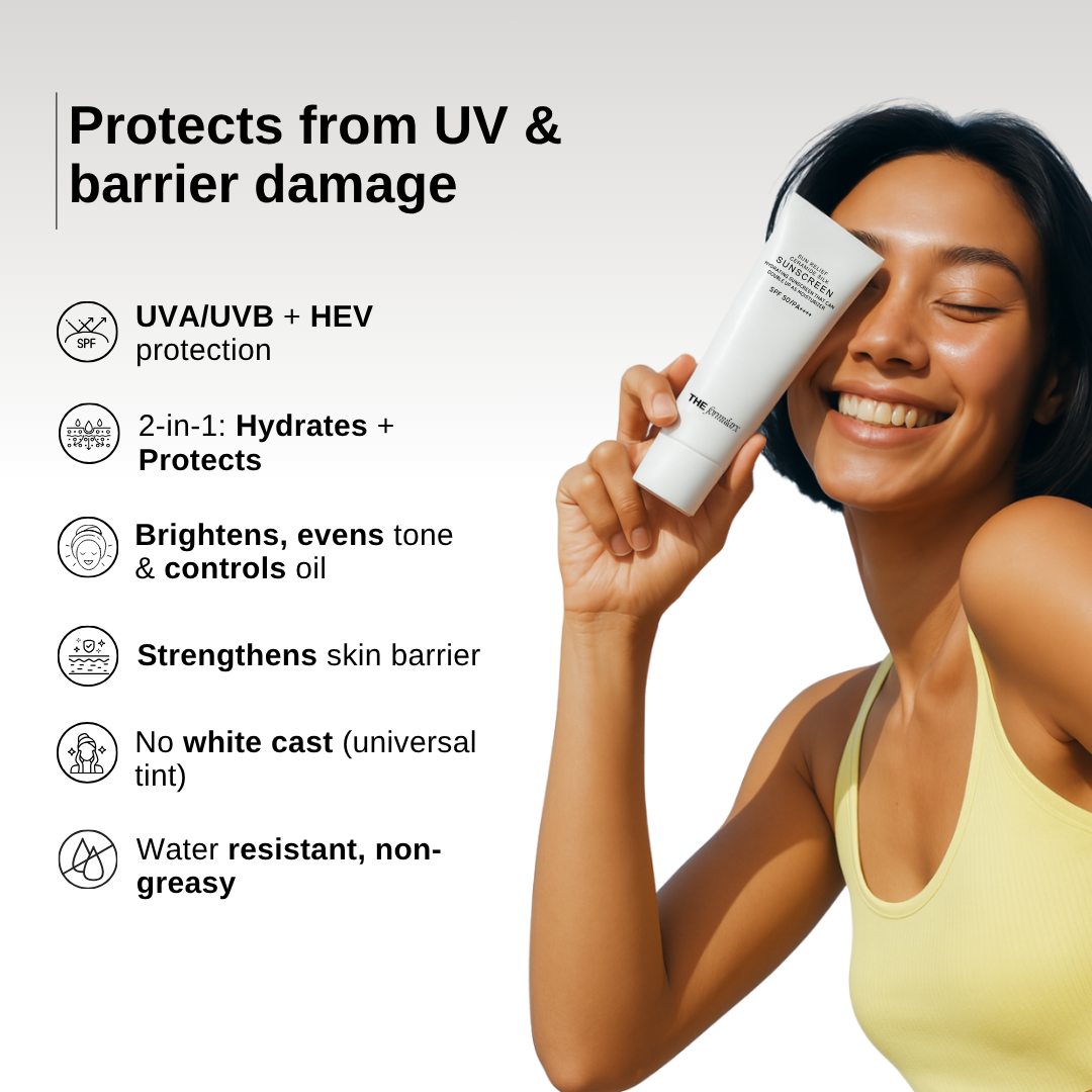 The Formularx Sun Relief Ceramide Silk Sunscreen SPF50 PA++++ water resistant and non-sticky