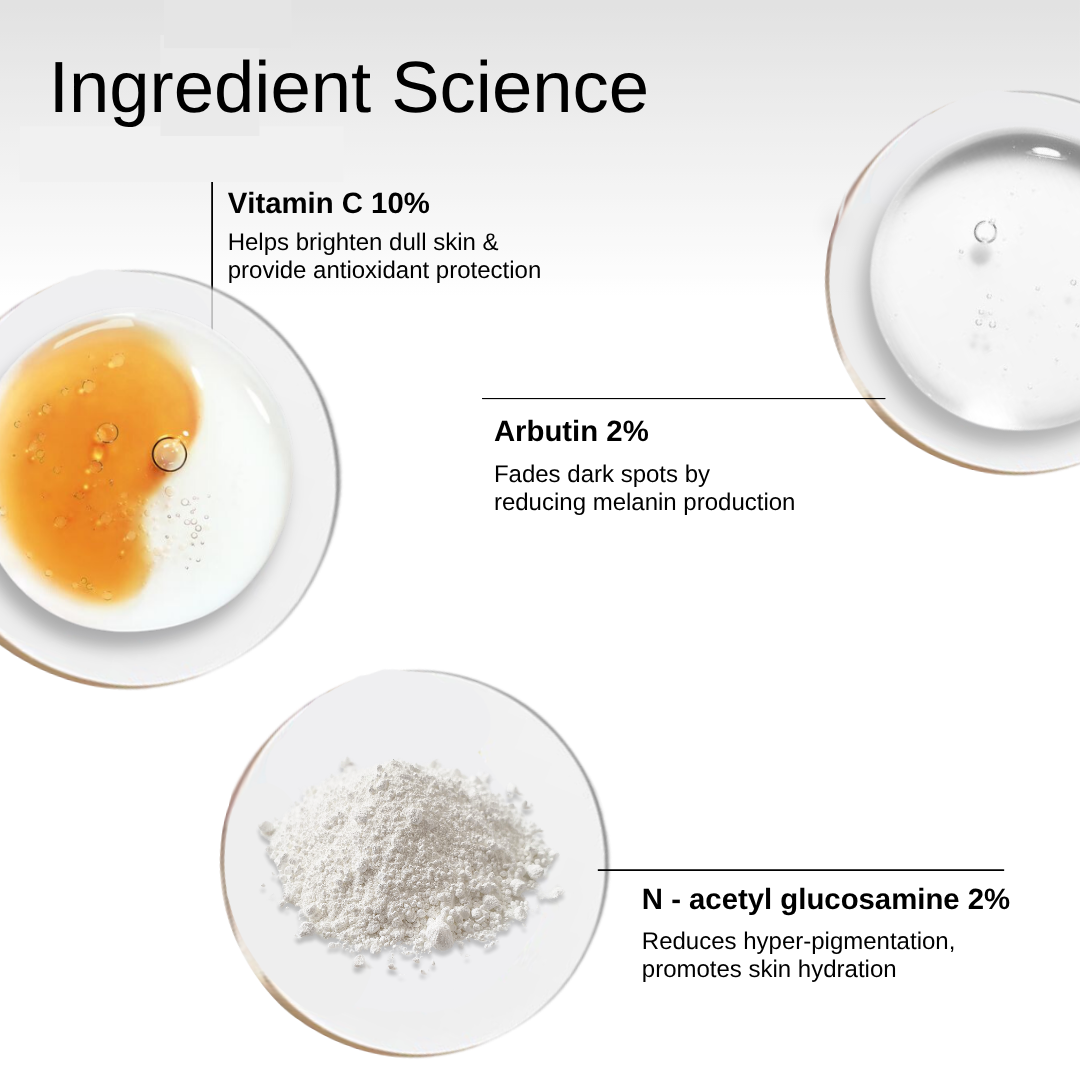 The Formularx Vitamin C Brightening Serum with Arbutin & N-acetyl glucosamine