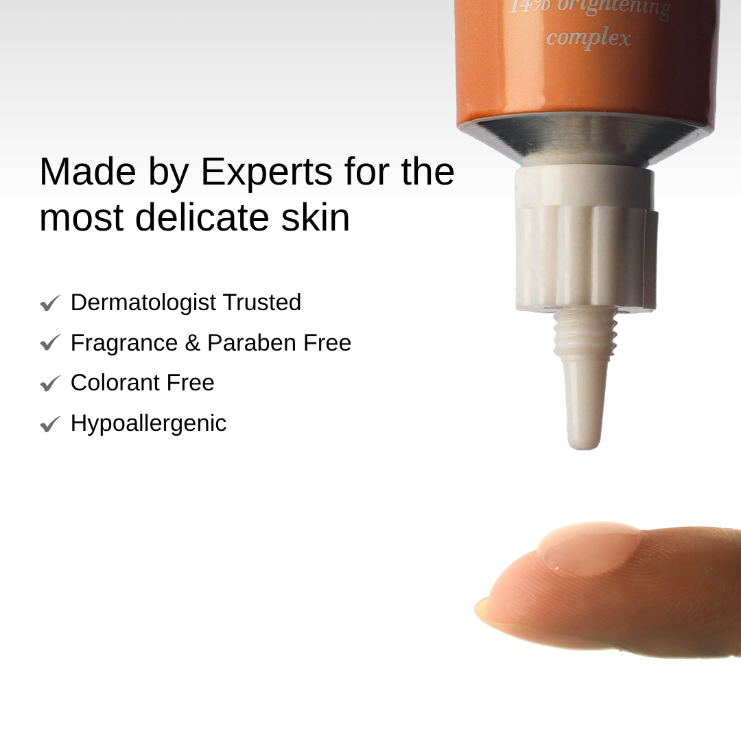 The Formularx Vitamin C Brightening Serum with Arbutin & N-acetyl glucosamine made by scientists and trusted by dermatologists for sensitive skin